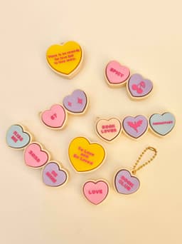 Customizable Valentines Conversation Heart Clicker Keychain Fidget Toy Bundle 3d model