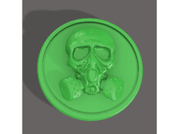 Skull Gas Mask Coin 3d model