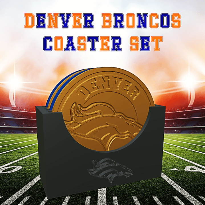 Denver Broncos Coaster Set (NFL) 3d model
