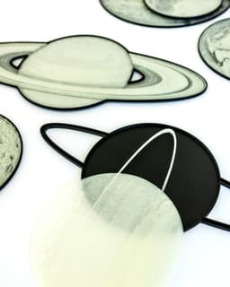 Glowing Solar System // 8 Planets + Moon Glow Filament Decals 3d model