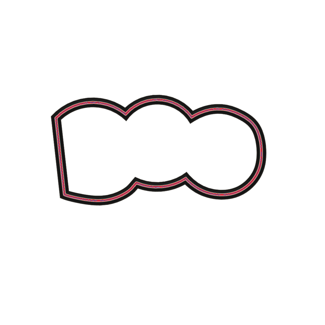 Boo Text Cookie Cutter STL File - 4 inches 3d model