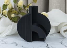Modern Boulean Ribbed Vase | Geometric Design for Stylish Decor 3d model