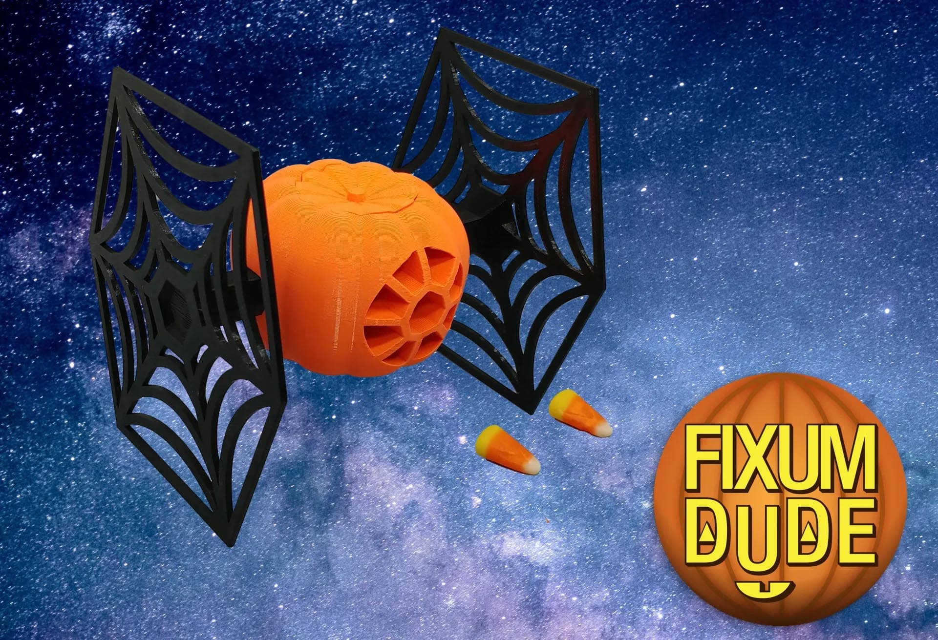 Pumpkin PIE Fighter (Halloween Themed Star Wars TIE Fighter) 3d model