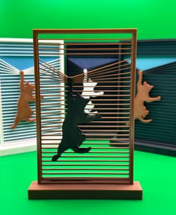 I love this model. The “See-Through” brown frame/black cat is my personal modification. I cut off the back in Bambu Studio where I also painted the model using the height and fill tools. Printed on the X1C with Bambu PLA filaments. 3d model