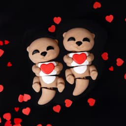 Valentine's Day Flexi Baby Otters 3d model