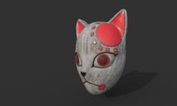 Tanjiro Kitsune Mask Realistic Remake 3d model