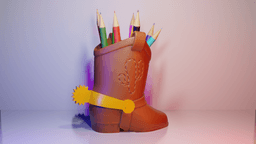 Woody Boot Pencil Holder 3d model