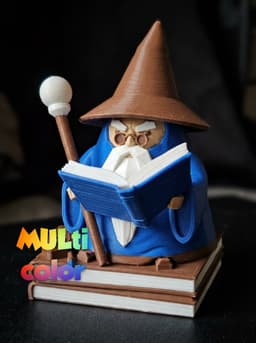Wizard Reading Book Multi-Color 3MF | Fantasy Print | Bambu Ready 3d model