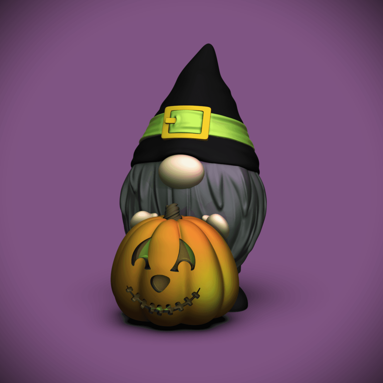 Halloween Pumpkin Gnome (+Tealight Version) 3d model