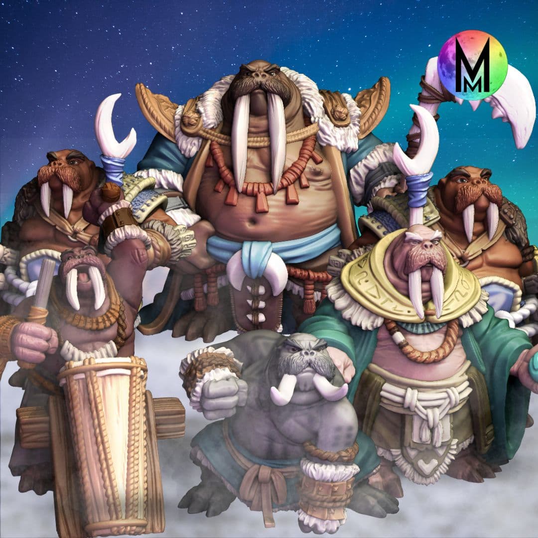 Set of 5 Morusians (Walrus people / Tuskarr / Tusken / Thanoi ) 3d model