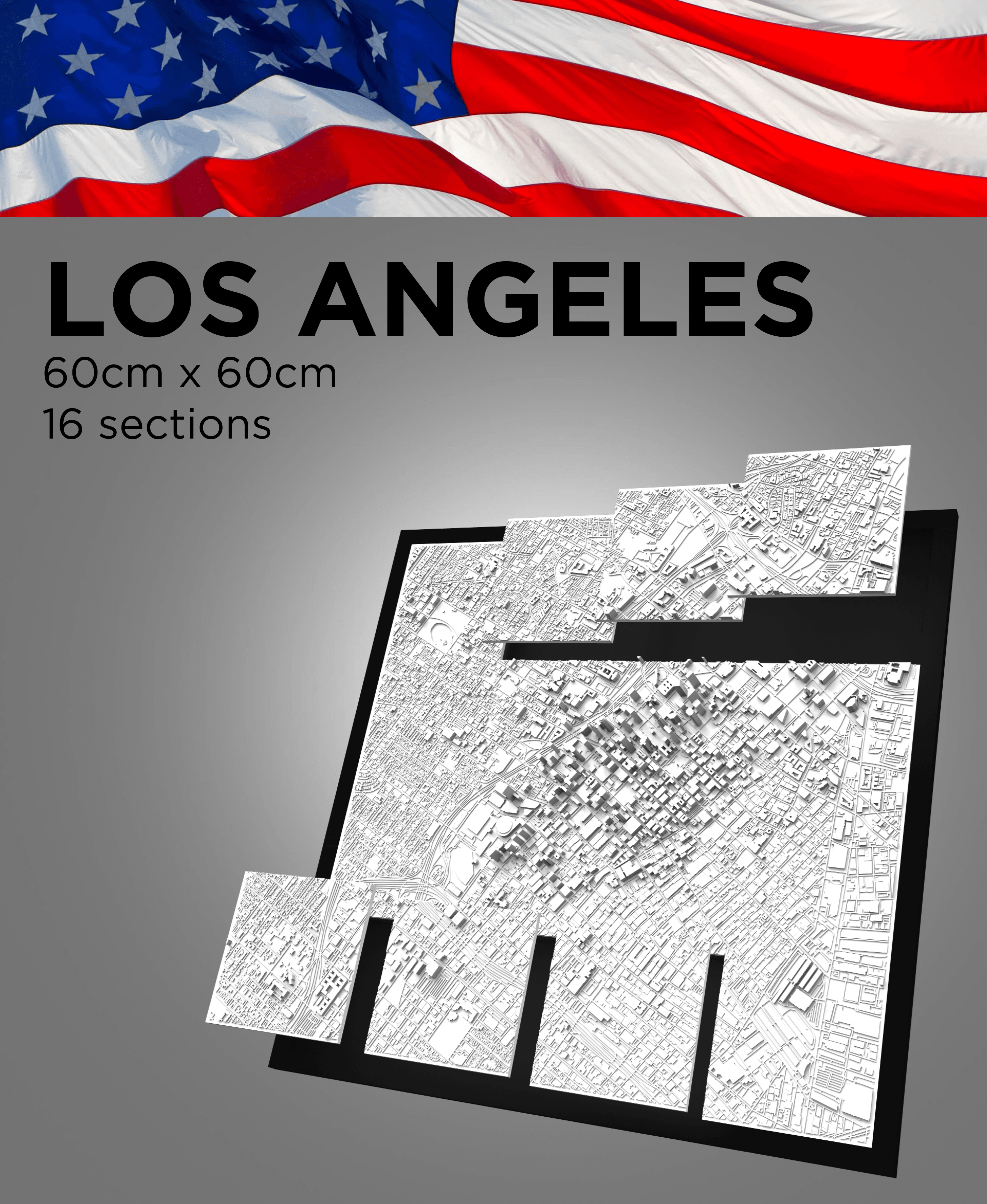 LOS ANGELES, Skyline 3d map 3d model