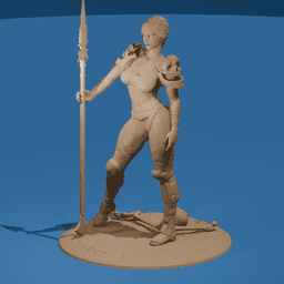Female Spear Warrior 3d model