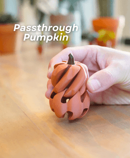 Fall Fidgets - Mini Pumpkin Fidget - Fidget Spinner, Clicky Fidget, Passthrough Spiral 3d model