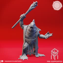 Kuo-toa Mob - Tabletop Miniatures (Pre-Supported) 3d model