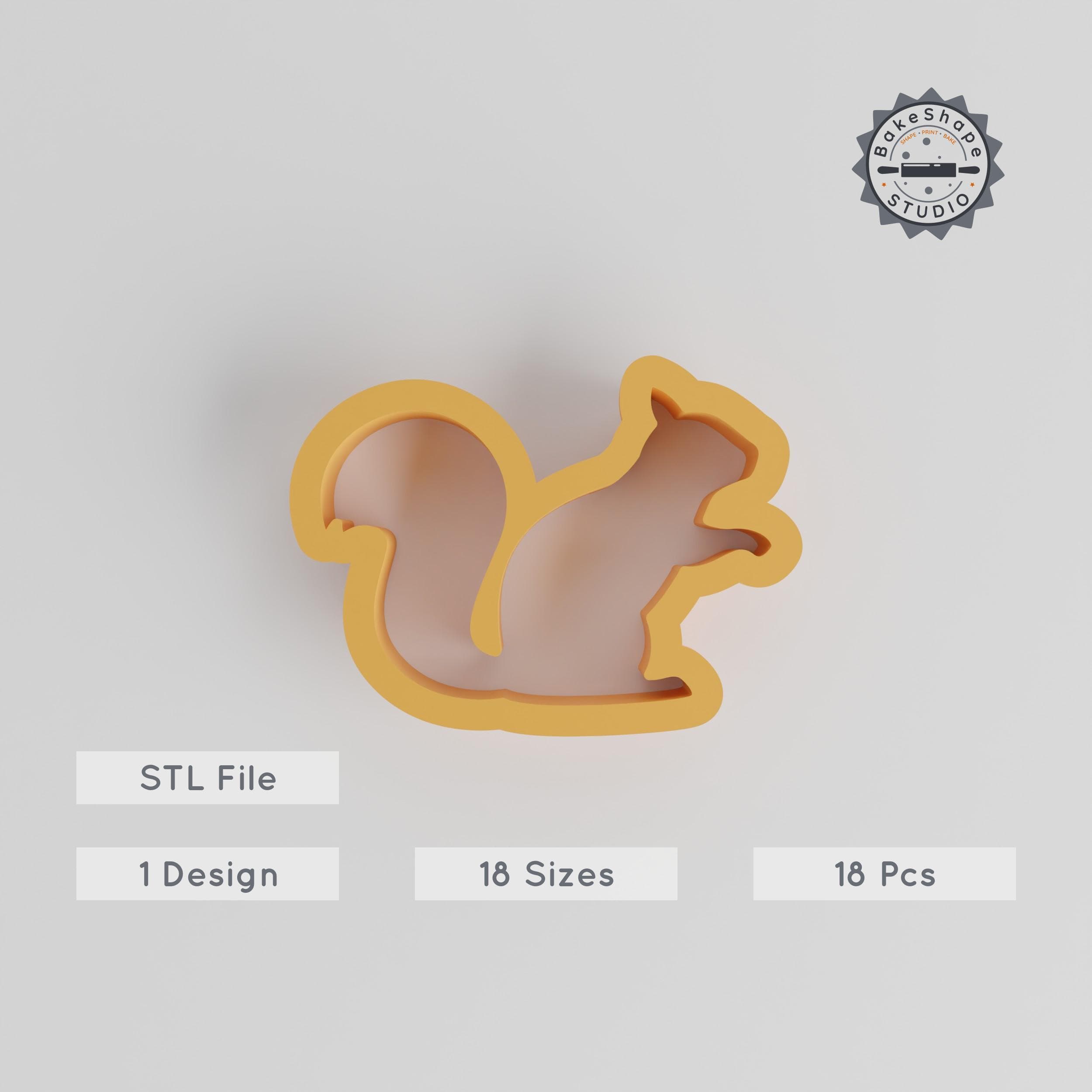 Squirrel Shape Cutter, 18 Sizes, Ideal for Cookies, Fondant & Clay, Animal Fauna Design, Nature Darter PRODUCT_143 3d model