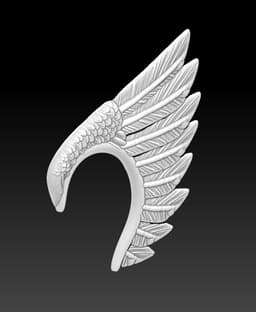 Feathered Ear Cuff 2 3d model