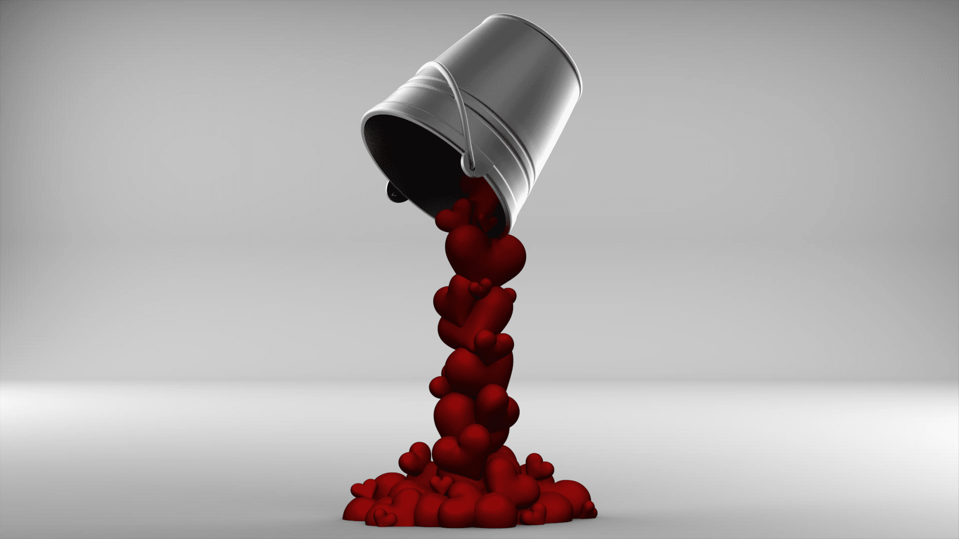 Pouring Hearts 3d model
