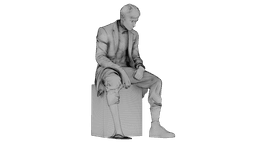 Marble Melting Thinking Man 3d model