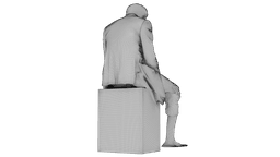 Marble Melting Thinking Man 3d model