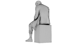 Marble Melting Thinking Man 3d model
