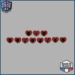 Customizable Heart Magnet – Personalize your message 3d model