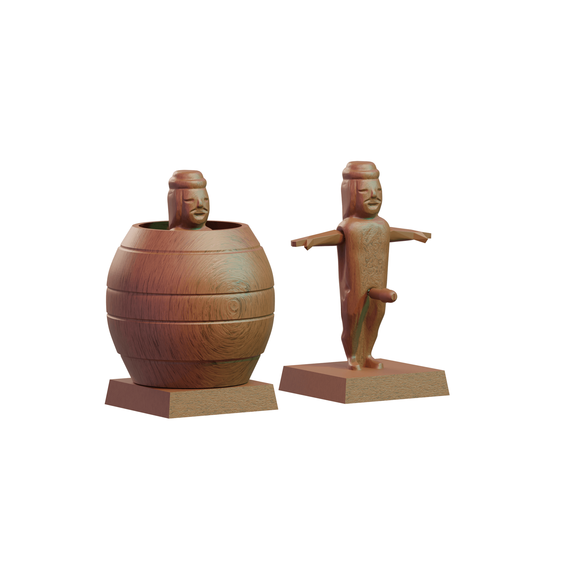 Man in a Barrel 3d model