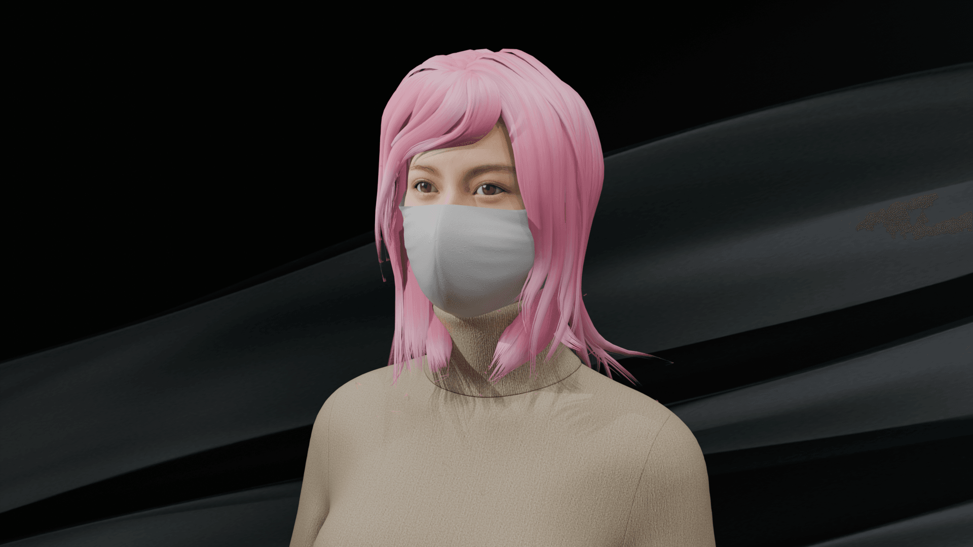 Geometric Cutout Face Mask 3d model