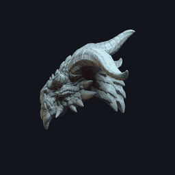Dragon v2 Action Figure Head 3d model