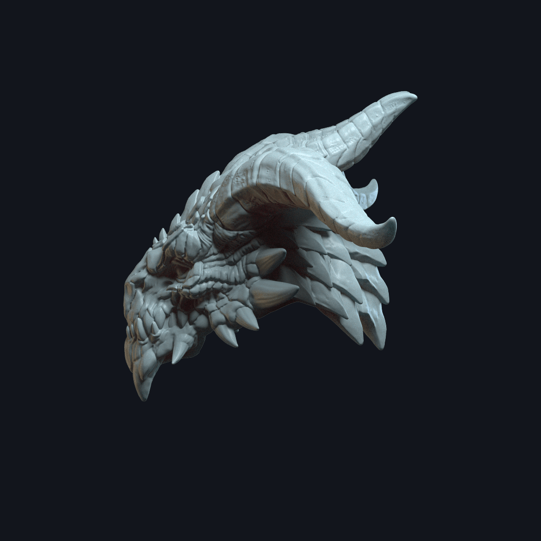 Dragon v2 Action Figure Head 3d model