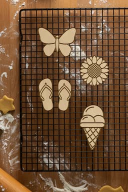 Summer Set Cookie Cutter, Biscuit Cutter 3d model