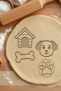Dog Set Cookie Cutter, Biscuit Cutter 3d model