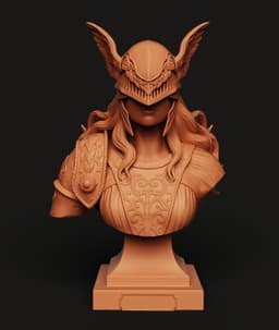 Winged Valkyrie Bust STL | Fantasy RPG 3D Print | Display 3d model