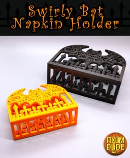 Swirly Bat Napkin Holder 3d model
