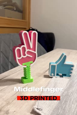 Middle Finger Desktop Sign 3d model