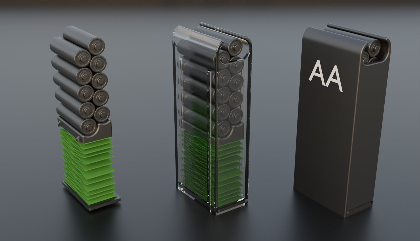 Magazine Battery Holder (AA) 3d model