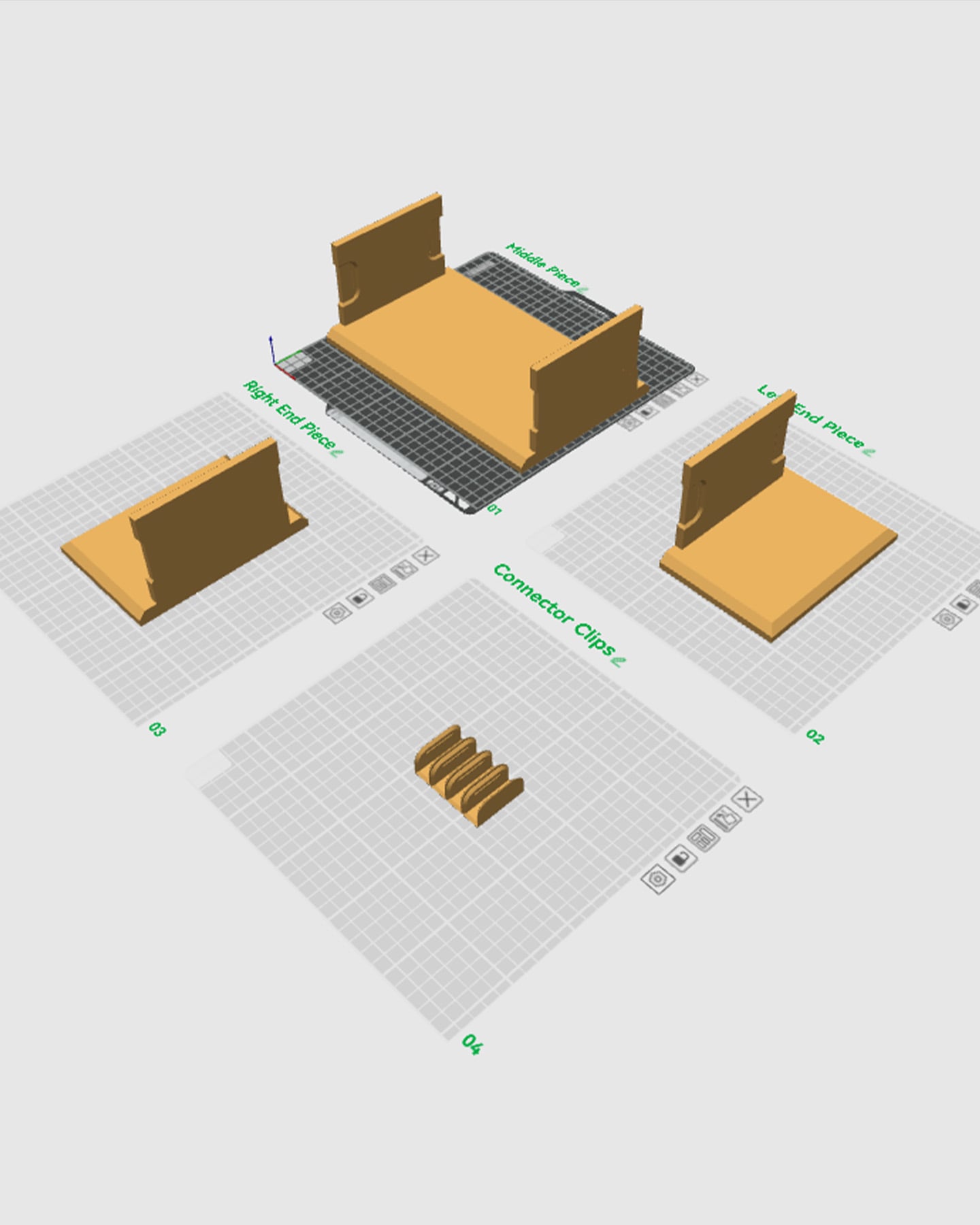 Modular Monitor Shelf 3d model