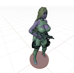 Glamorous Sniper Babe v2 3d model