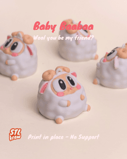 Cute sheep keychain - no support 3d model