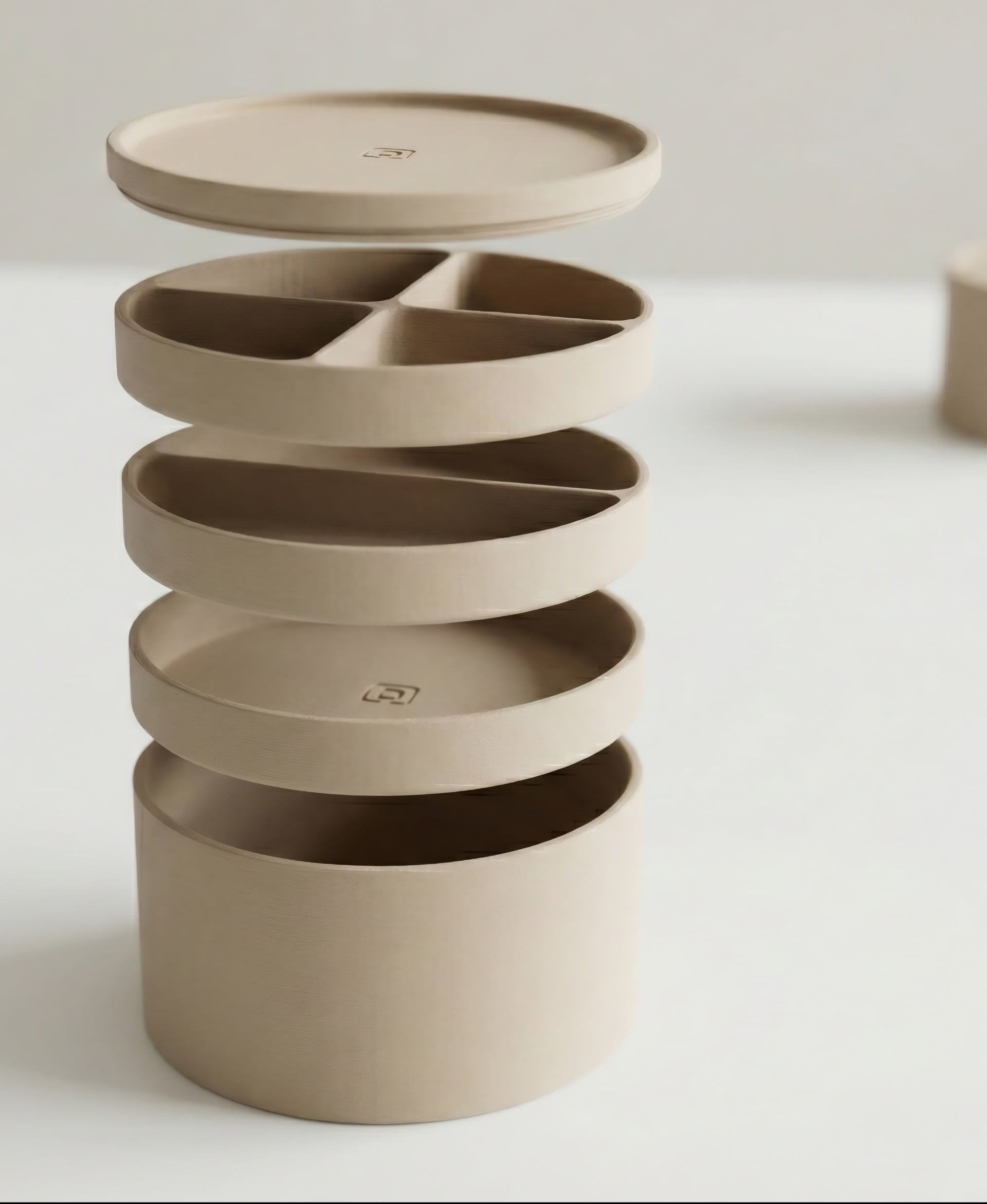 Modular Cylindrical Stacking Organizer 3d model
