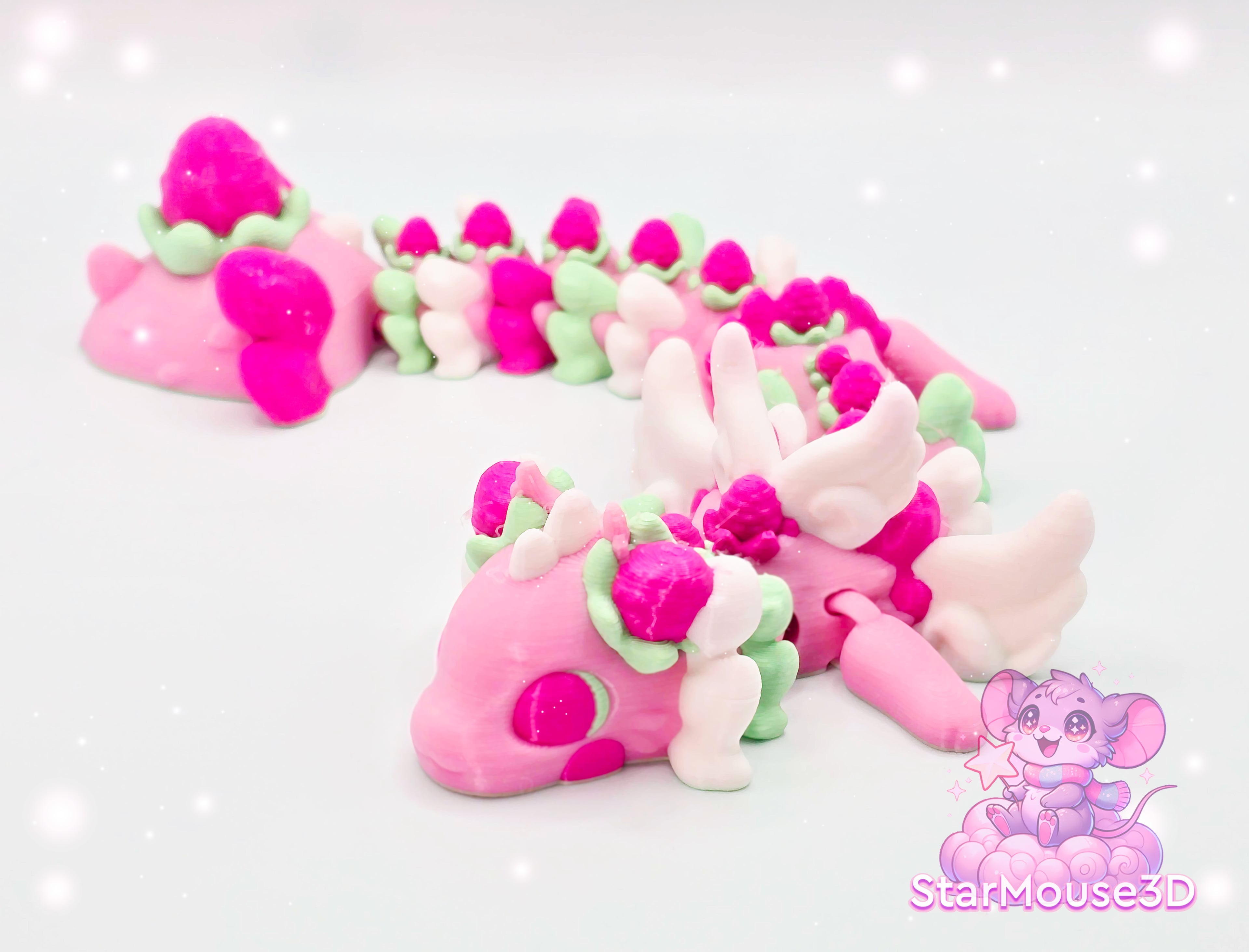 Strawberry Dragon Flexi 3d model