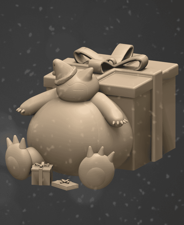 Snorlax The Present Thief - Christmas Decoration - Pokémon Fan Art 3d model