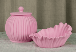 Soap Dish and Decorative Jar - Shell Whisper Set 3d model