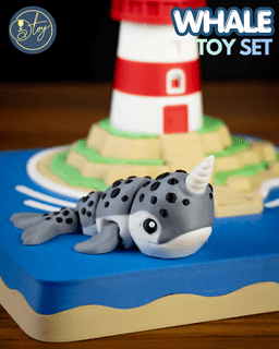 Lighthouse & Whale Collection 3d model