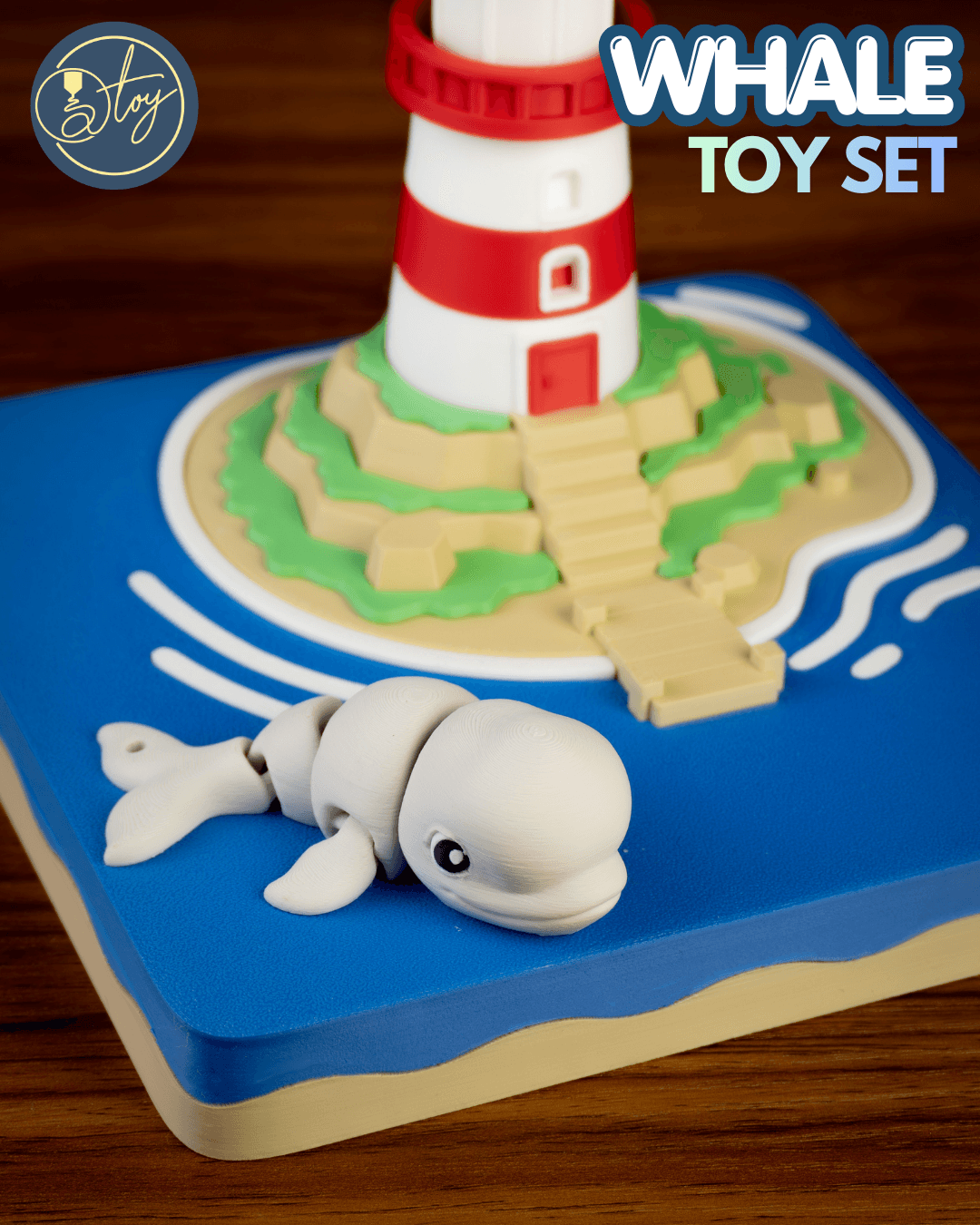 Lighthouse & Whale Collection 3d model