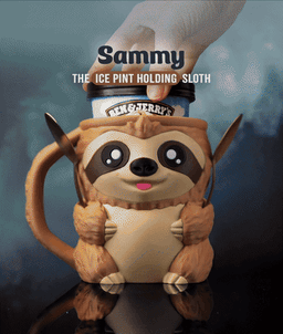 Sammy, the Ice Pint Holding Sloth 3d model