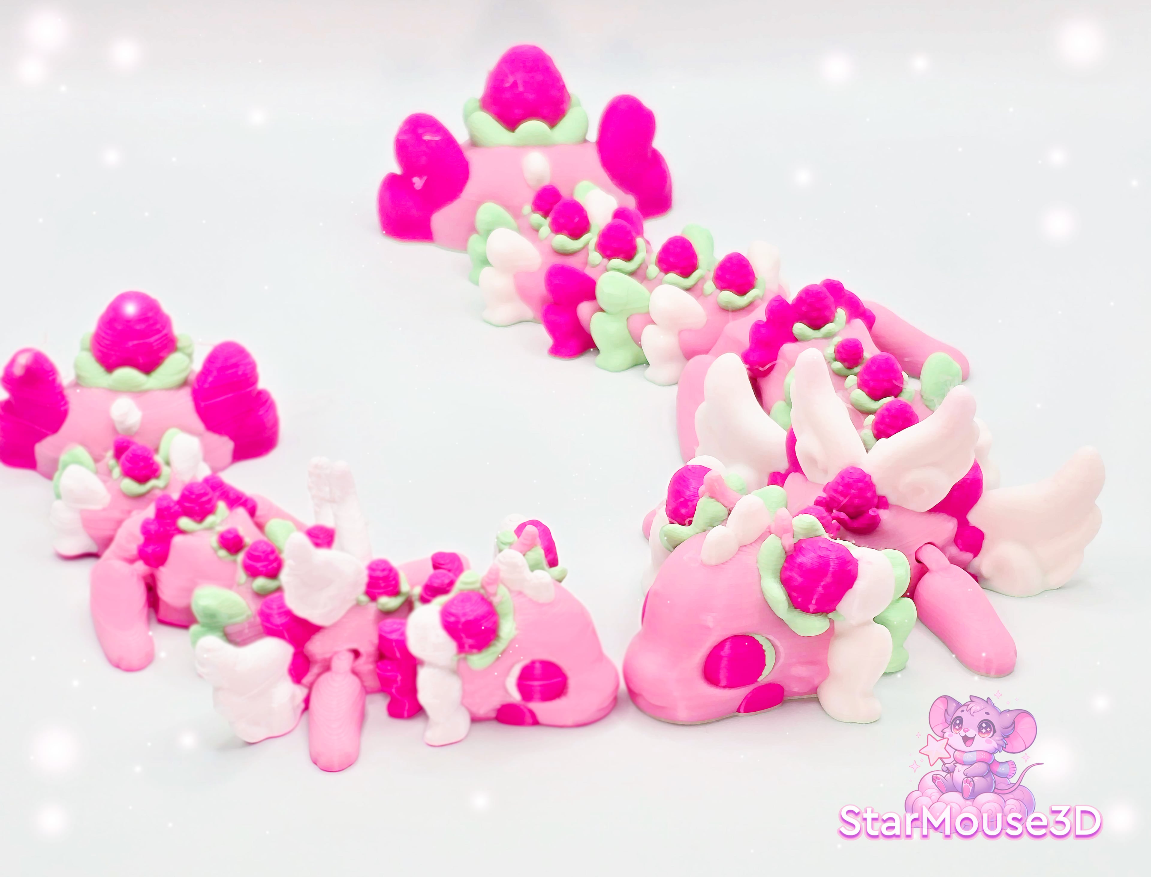 Strawberry Dragon Flexi 3d model