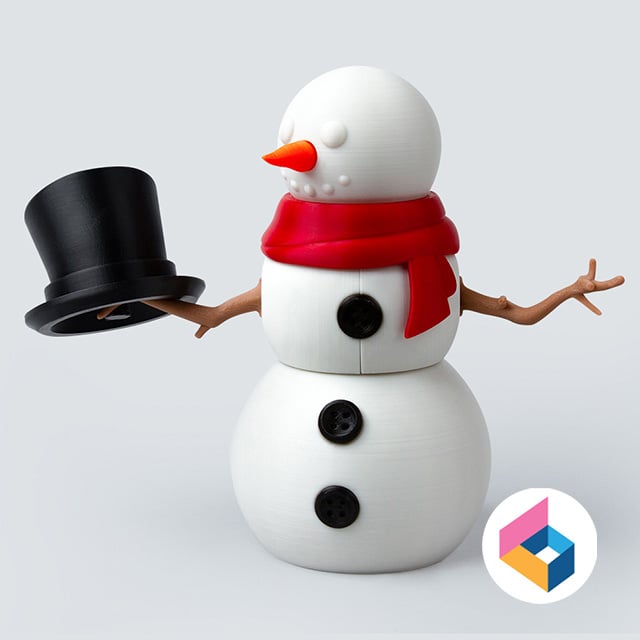 Foldable 3 Stacked Snowman 3d model