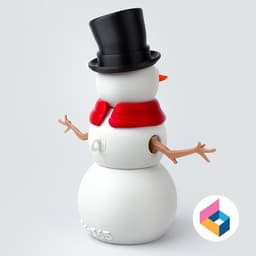 Foldable 3 Stacked Snowman 3d model