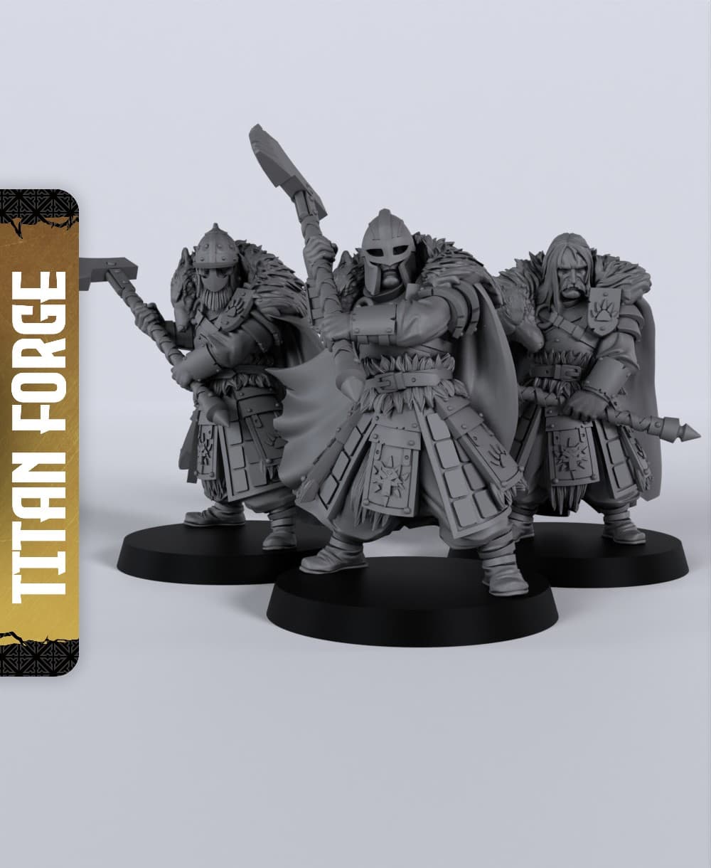 Wolf Order Warriors 2H - With Free Dragon - 5e DnD Inspired for RPG and Wargamers 3d model