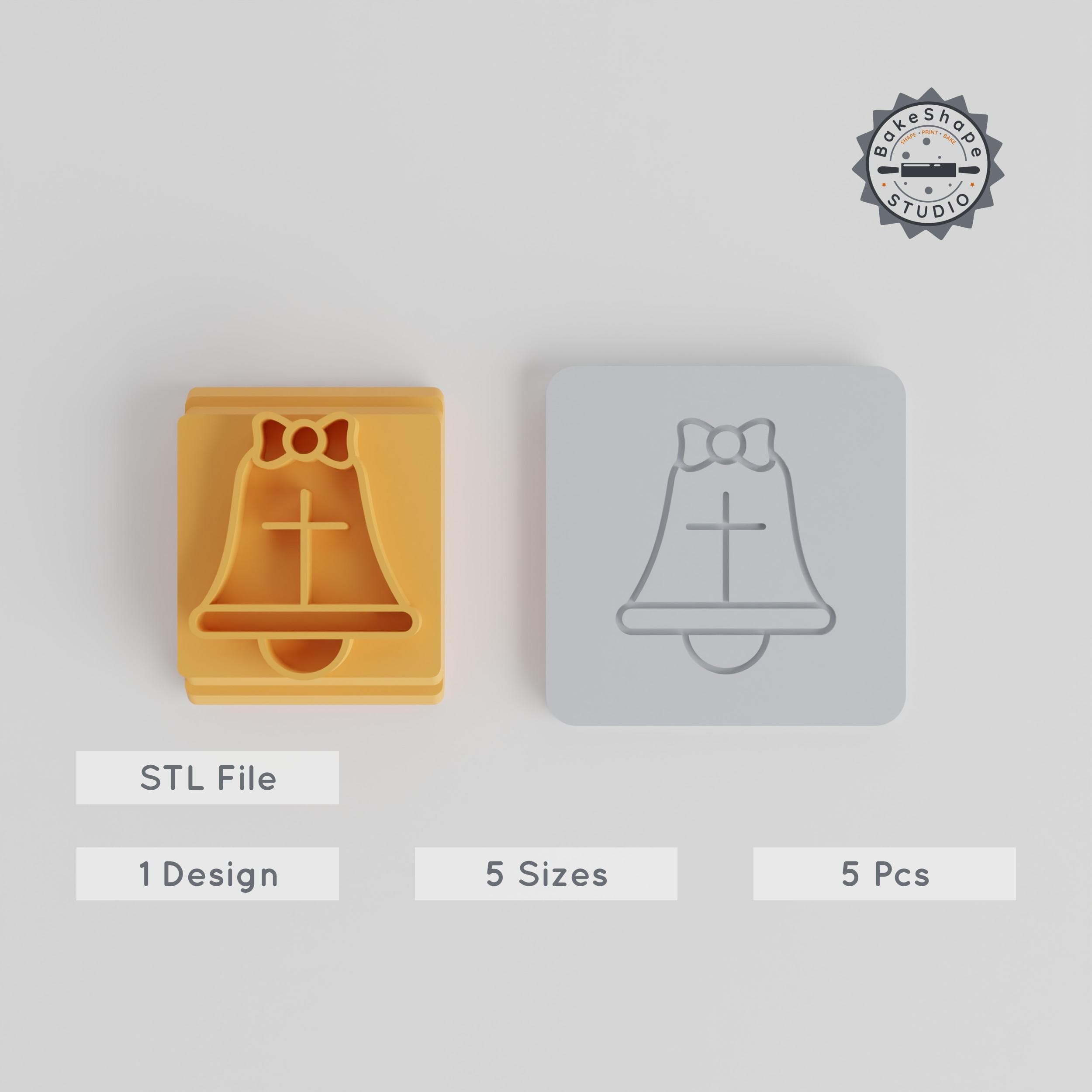 Bell Stamp Tile Set, 5 Sizes, Perfect for Clay, Cookies & Fondant, Easter & Church Theme PRODUCT_2406 3d model